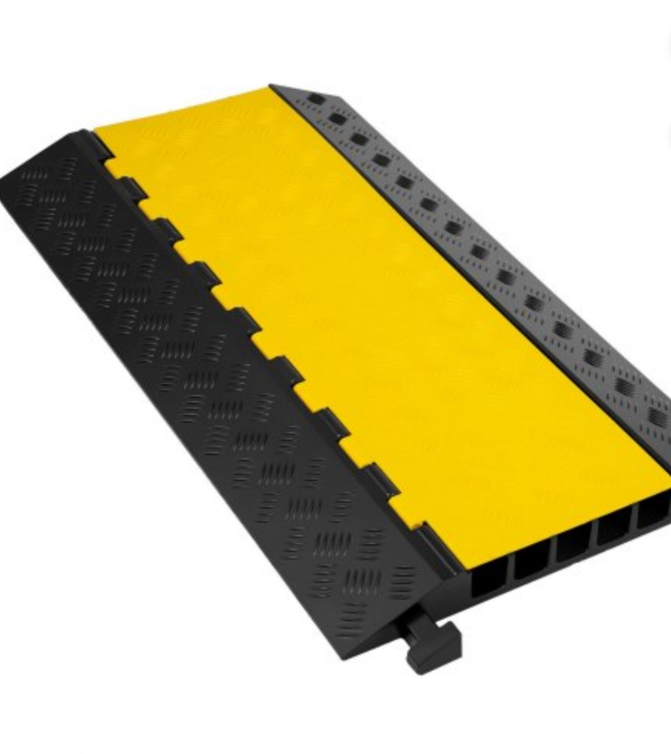 Protector de cables negro con tapa amarilla